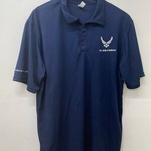 United States Air Force Polo Size Large Men’s Navy Blue Logo Short Sleeve Shirt